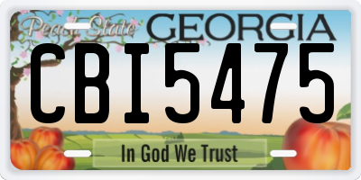 GA license plate CBI5475