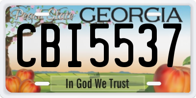 GA license plate CBI5537