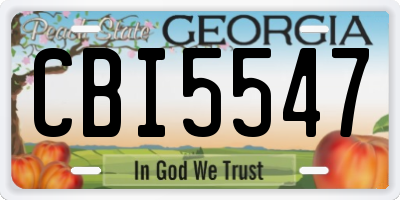 GA license plate CBI5547