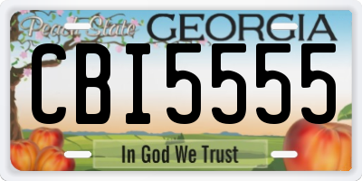 GA license plate CBI5555