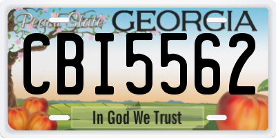 GA license plate CBI5562