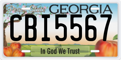 GA license plate CBI5567