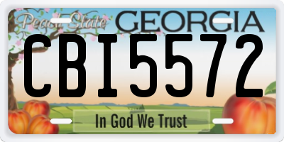 GA license plate CBI5572