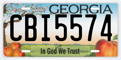 GA license plate CBI5574