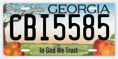 GA license plate CBI5585