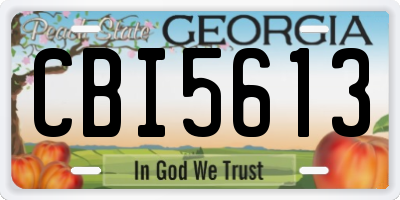 GA license plate CBI5613