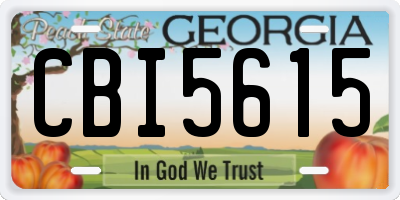 GA license plate CBI5615