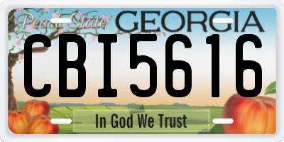 GA license plate CBI5616