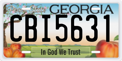 GA license plate CBI5631