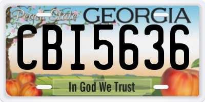 GA license plate CBI5636