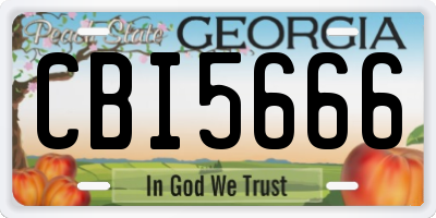 GA license plate CBI5666
