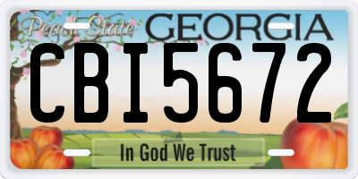 GA license plate CBI5672