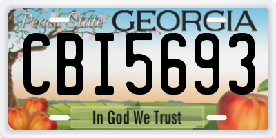 GA license plate CBI5693