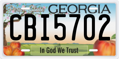 GA license plate CBI5702