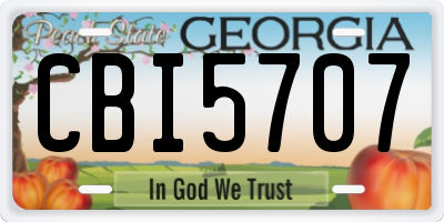 GA license plate CBI5707