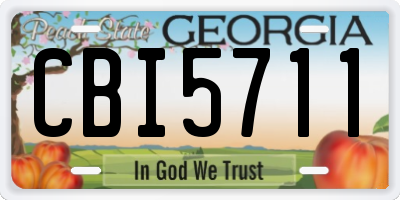 GA license plate CBI5711