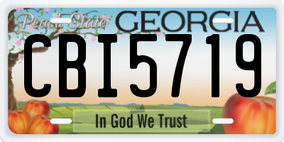 GA license plate CBI5719