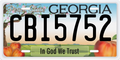 GA license plate CBI5752