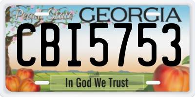 GA license plate CBI5753