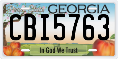 GA license plate CBI5763
