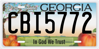 GA license plate CBI5772