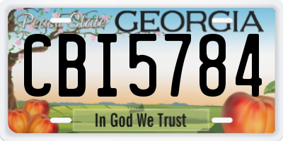 GA license plate CBI5784