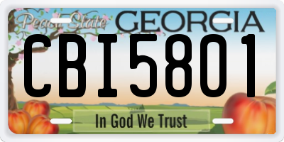 GA license plate CBI5801