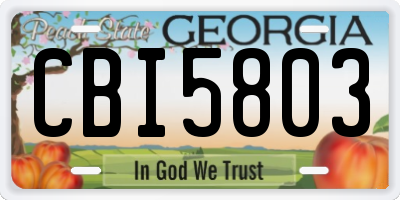 GA license plate CBI5803