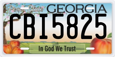 GA license plate CBI5825