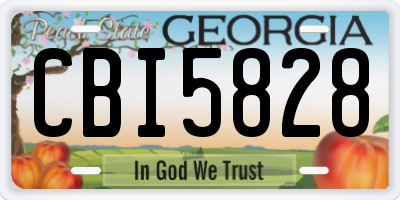 GA license plate CBI5828