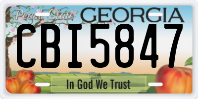 GA license plate CBI5847