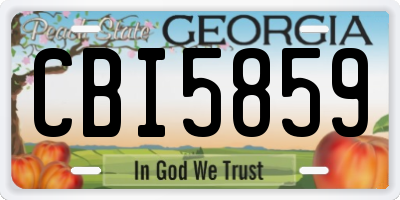 GA license plate CBI5859