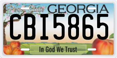 GA license plate CBI5865