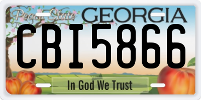 GA license plate CBI5866