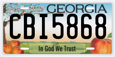 GA license plate CBI5868