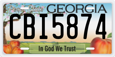 GA license plate CBI5874