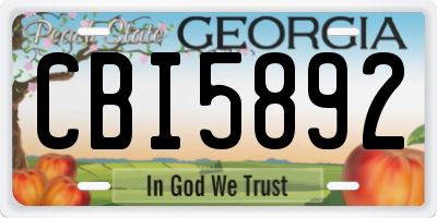 GA license plate CBI5892