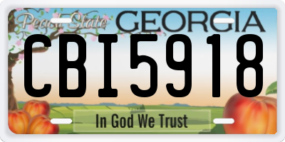 GA license plate CBI5918