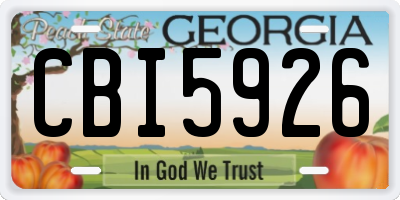 GA license plate CBI5926