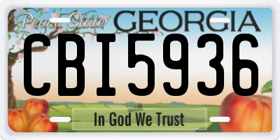 GA license plate CBI5936