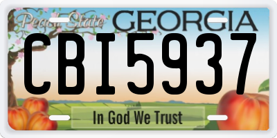 GA license plate CBI5937