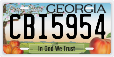 GA license plate CBI5954