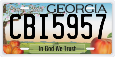 GA license plate CBI5957