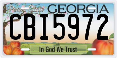 GA license plate CBI5972