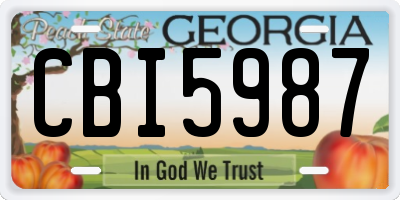 GA license plate CBI5987