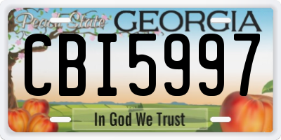 GA license plate CBI5997