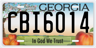 GA license plate CBI6014