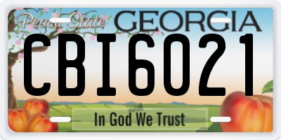 GA license plate CBI6021