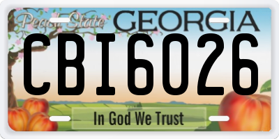 GA license plate CBI6026