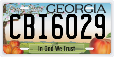 GA license plate CBI6029
